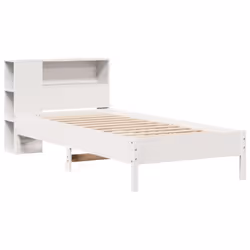 vidaXL Bookcase Bed without Mattress Bed Base White 100x200cm Solid Wood Pine