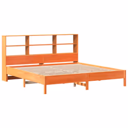 vidaXL Bookcase Bed without Mattress Bed Wax Brown 200x200cm Solid Wood Pine