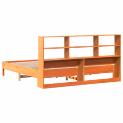 vidaXL Bookcase Bed without Mattress Bed Wax Brown 200x200cm Solid Wood Pine - Additional view 5