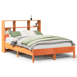 vidaXL Bookcase Bed without Mattress Bed Wax Brown 160x200cm Solid Wood Pine