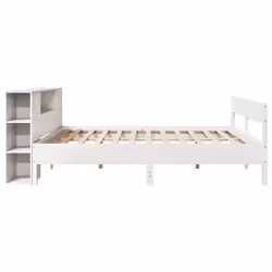 vidaXL Bookcase Bed without Mattress Bed Base White 200x200cm Solid Wood Pine - Additional view 4