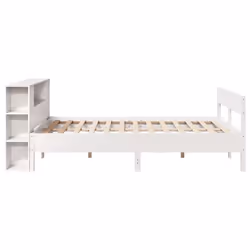 vidaXL Bookcase Bed without Mattress Bed Base White 160x200cm Solid Wood Pine - Additional view 4