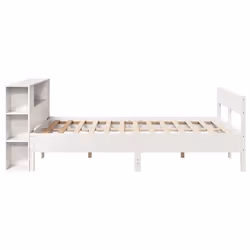 vidaXL Bookcase Bed without Mattress Bed Base White King Size Solid Wood Pine - Additional view 4