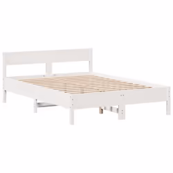 vidaXL Bookcase Bed without Mattress Bed Base White 140x200cm Solid Wood Pine - Additional view 7