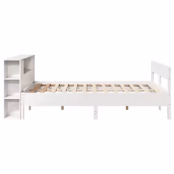 vidaXL Bookcase Bed without Mattress Bed Base White 140x190cm Solid Wood Pine - Additional view 4