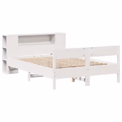 vidaXL Bookcase Bed without Mattress Bed White Small Double Solid Wood Pine