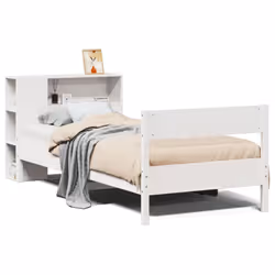 vidaXL Bookcase Bed without Mattress Bed Base White 100x200cm Solid Wood Pine