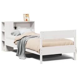 vidaXL Bookcase Bed without Mattress Bed Base White 100x200cm Solid Wood Pine