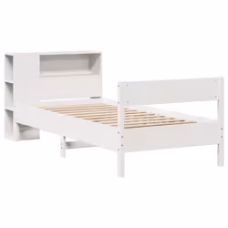 vidaXL Bookcase Bed without Mattress Bed Base White 100x200cm Solid Wood Pine