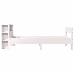vidaXL Bookcase Bed without Mattress Bed White Small Single Solid Wood Pine - Additional view 4