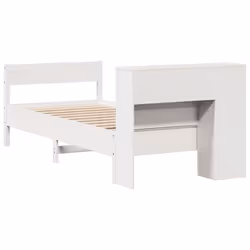 vidaXL Bookcase Bed without Mattress Bed White Small Single Solid Wood Pine - Additional view 5