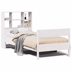 vidaXL Bookcase Bed without Mattress Bed Solid Wood Pine - white, 90 x 200 cm