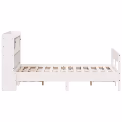 vidaXL Bookcase Bed without Mattress Home Bed Frame Solid Wood Pine - white, 160 x 200 cm - Additional view 4
