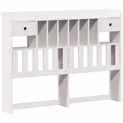 vidaXL Bookcase Bed without Mattress Home Bed Frame Solid Wood Pine - white, 150 x 200 cm - Additional view 6