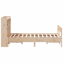vidaXL Bookcase Bed without Mattress Home Bed Frame Solid Wood Pine - natural, 140 x 200 cm - Additional view 4