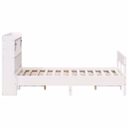 vidaXL Bookcase Bed without Mattress Home Bed Frame Solid Wood Pine - white, 140 x 200 cm - Additional view 4