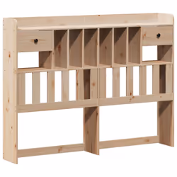 vidaXL Bookcase Bed without Mattress Home Bed Frame Solid Wood Pine - natural, 140 x 190 cm - Additional view 6