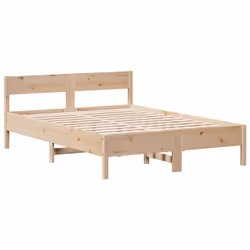 vidaXL Bookcase Bed without Mattress Home Bed Frame Solid Wood Pine - natural, 140 x 190 cm - Additional view 7