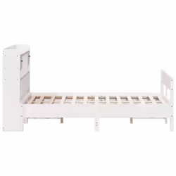 vidaXL Bookcase Bed without Mattress Home Bed Frame Solid Wood Pine - white, 140 x 190 cm - Additional view 4