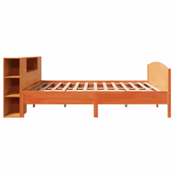 vidaXL Bookcase Bed without Mattress Bed Wax Brown 200x200cm Solid Wood Pine - Additional view 4