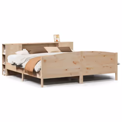 vidaXL Bookcase Bed without Mattress Home Bed Base 180x200cm Solid Wood Pine