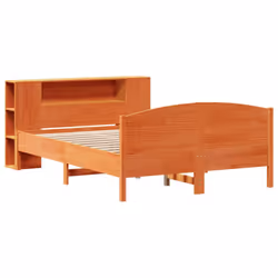 vidaXL Bookcase Bed without Mattress Bed Wax Brown 150x200cm Solid Wood Pine