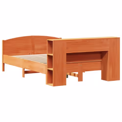 vidaXL Bookcase Bed without Mattress Bed Wax Brown 140x200cm Solid Wood Pine - Additional view 5