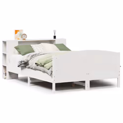 vidaXL Bookcase Bed without Mattress Bed Base White 120x200cm Solid Wood Pine