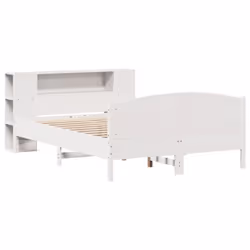 vidaXL Bookcase Bed without Mattress Bed Base White 120x200cm Solid Wood Pine