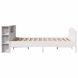 vidaXL Bookcase Bed without Mattress Bed Base White 140x190cm Solid Wood Pine - Additional view 4
