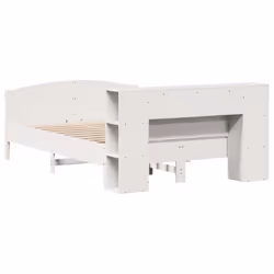 vidaXL Bookcase Bed without Mattress Bed Base White 140x190cm Solid Wood Pine - Additional view 5
