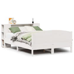vidaXL Bookcase Bed without Mattress Bed Base White 120x190cm Solid Wood Pine