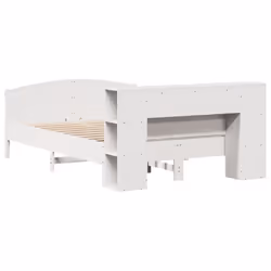 vidaXL Bookcase Bed without Mattress Bed Base White 120x190cm Solid Wood Pine - Additional view 5
