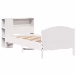 vidaXL Bookcase Bed without Mattress Bed Base White 100x200cm Solid Wood Pine