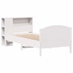 vidaXL Bookcase Bed without Mattress Bed White Small Single Solid Wood Pine