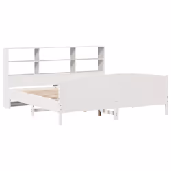 vidaXL Bookcase Bed without Mattress Bed White Super King Solid Wood Pine
