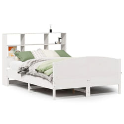 vidaXL Bookcase Bed without Mattress Bed Base White 160x200cm Solid Wood Pine