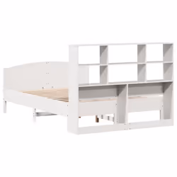 vidaXL Bookcase Bed without Mattress Bed Base White 160x200cm Solid Wood Pine - Additional view 5