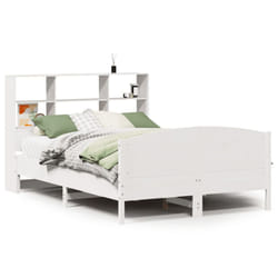 vidaXL Bookcase Bed without Mattress Bed Base White 140x200cm Solid Wood Pine