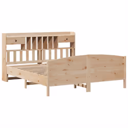 vidaXL Bookcase Bed without Mattress Home Bed Base 200x200cm Solid Wood Pine