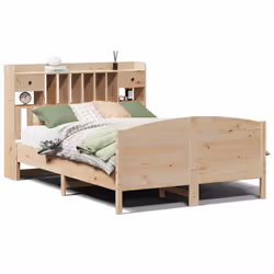 vidaXL Bookcase Bed without Mattress Home Bed Base 160x200cm Solid Wood Pine