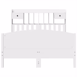 vidaXL Bookcase Bed without Mattress Bed Base White King Size Solid Wood Pine - Additional view 3