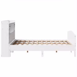 vidaXL Bookcase Bed without Mattress Bed Base White King Size Solid Wood Pine - Additional view 4