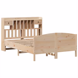 vidaXL Bookcase Bed without Mattress Home Bed Base 140x200cm Solid Wood Pine - Additional view 2