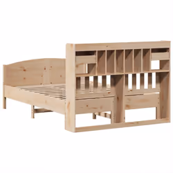 vidaXL Bookcase Bed without Mattress Home Bed Base 140x200cm Solid Wood Pine - Additional view 5