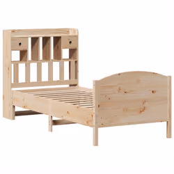 vidaXL Bookcase Bed without Mattress Home Bed Base 100x200cm Solid Wood Pine - Additional view 2