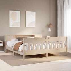 vidaXL Bookcase Bed without Mattress 180x200 cm Super King Solid Wood Pine