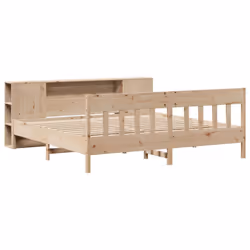 vidaXL Bookcase Bed without Mattress 180x200 cm Super King Solid Wood Pine