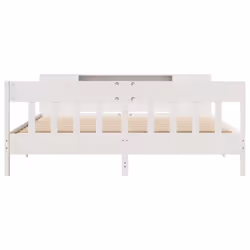 vidaXL Bookcase Bed without Mattress Bed White Super King Solid Wood Pine