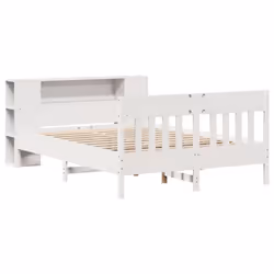 vidaXL Bookcase Bed without Mattress Bed Base White 160x200cm Solid Wood Pine - Additional view 2